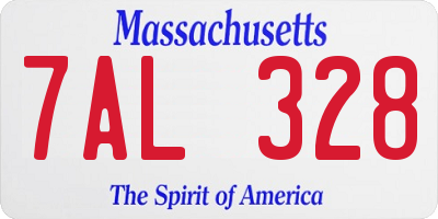 MA license plate 7AL328