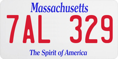 MA license plate 7AL329