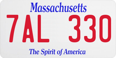 MA license plate 7AL330