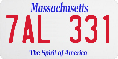 MA license plate 7AL331