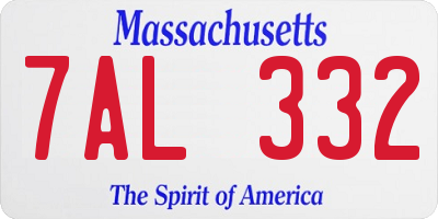 MA license plate 7AL332