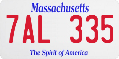 MA license plate 7AL335