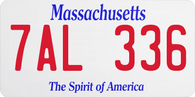 MA license plate 7AL336