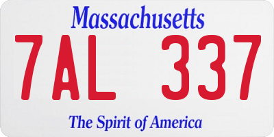 MA license plate 7AL337