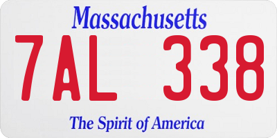MA license plate 7AL338