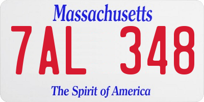 MA license plate 7AL348