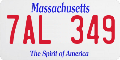 MA license plate 7AL349