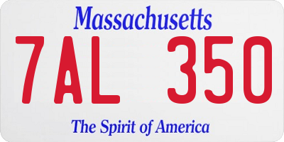 MA license plate 7AL350