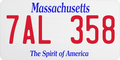 MA license plate 7AL358