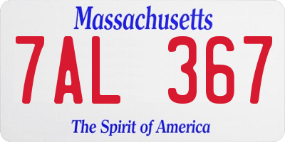 MA license plate 7AL367