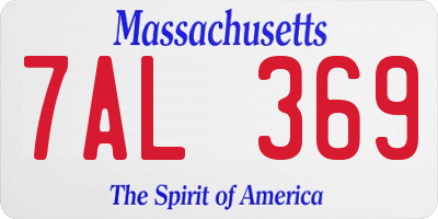 MA license plate 7AL369