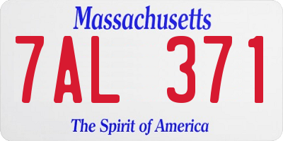 MA license plate 7AL371