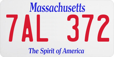 MA license plate 7AL372