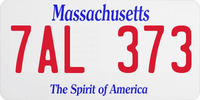 MA license plate 7AL373