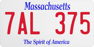 MA license plate 7AL375