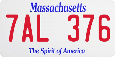 MA license plate 7AL376