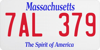 MA license plate 7AL379