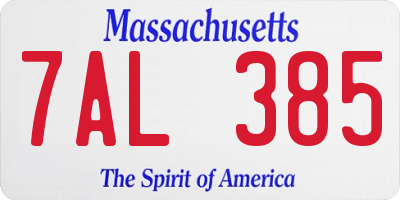 MA license plate 7AL385