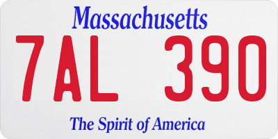 MA license plate 7AL390