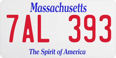 MA license plate 7AL393