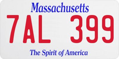 MA license plate 7AL399