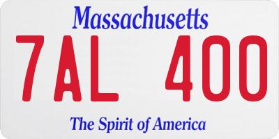 MA license plate 7AL400