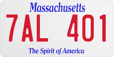 MA license plate 7AL401