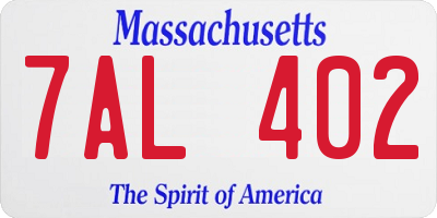 MA license plate 7AL402