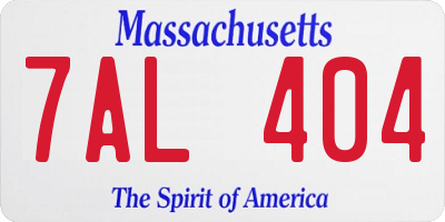 MA license plate 7AL404