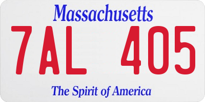 MA license plate 7AL405