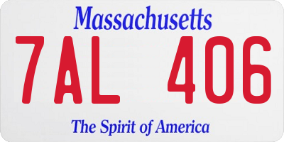 MA license plate 7AL406