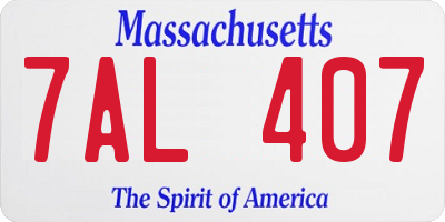 MA license plate 7AL407