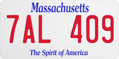 MA license plate 7AL409