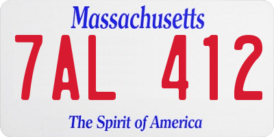 MA license plate 7AL412