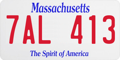 MA license plate 7AL413