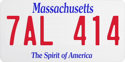 MA license plate 7AL414