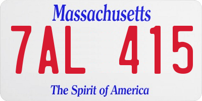 MA license plate 7AL415