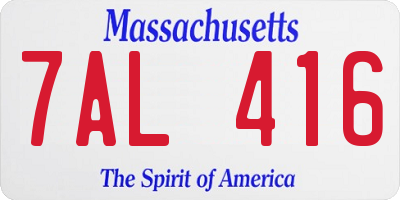 MA license plate 7AL416