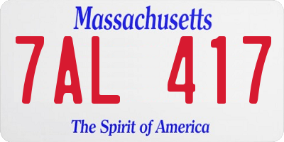 MA license plate 7AL417