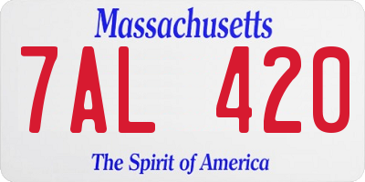 MA license plate 7AL420