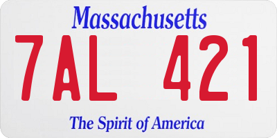 MA license plate 7AL421
