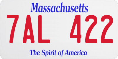 MA license plate 7AL422