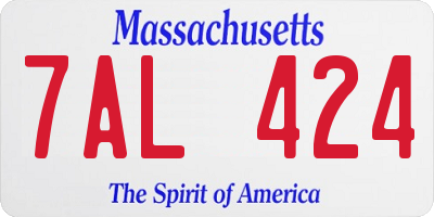 MA license plate 7AL424