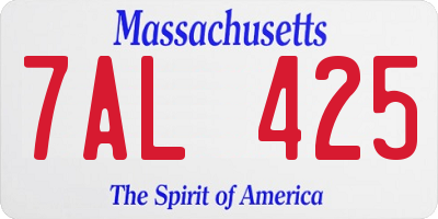 MA license plate 7AL425