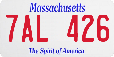 MA license plate 7AL426