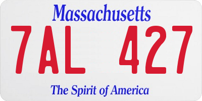 MA license plate 7AL427