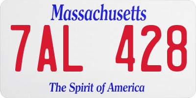 MA license plate 7AL428