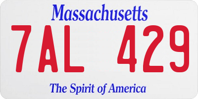 MA license plate 7AL429