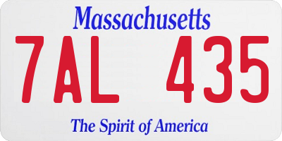 MA license plate 7AL435