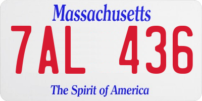 MA license plate 7AL436